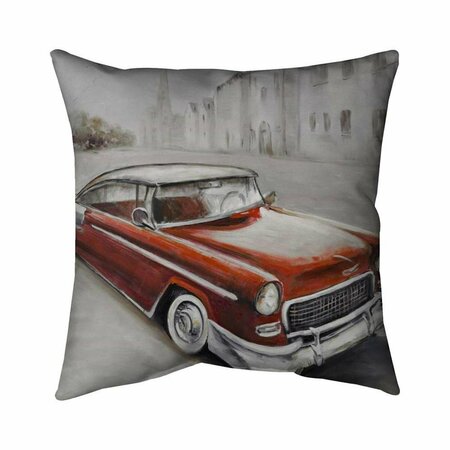 BEGIN HOME DECOR 20 x 20 in. Vintage Classic Car-Double Sided Print Indoor Pillow 5541-2020-TR33